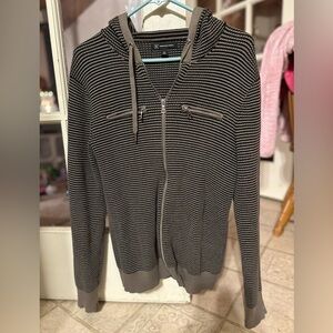 INC International Concepts Green and Black Zip Up Jacket Size Medium